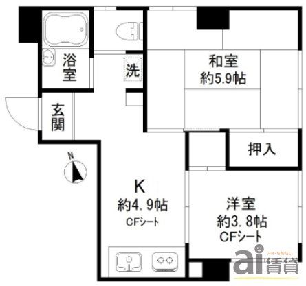 小平市小川西町のマンションの間取り