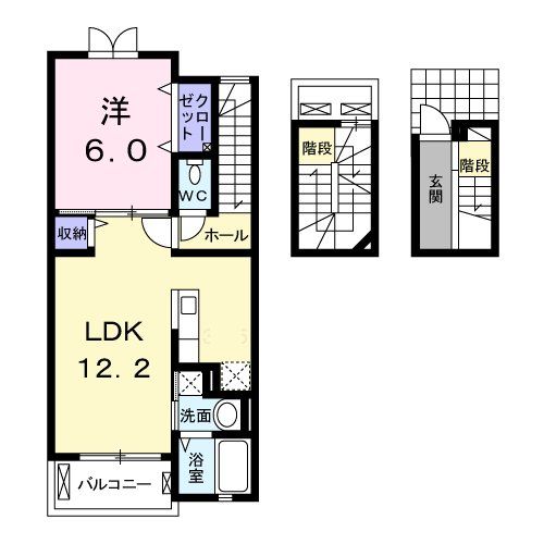 北葛飾郡杉戸町高野台西のアパートの間取り