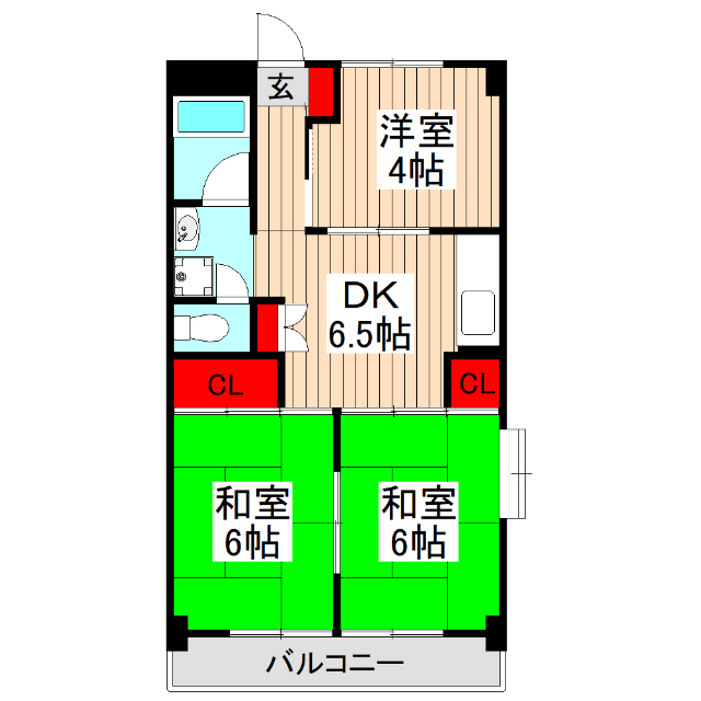 長瀬第二マンションの間取り