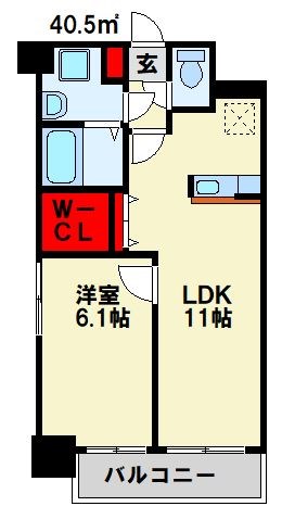 【北九州市八幡西区西折尾町のマンションの間取り】