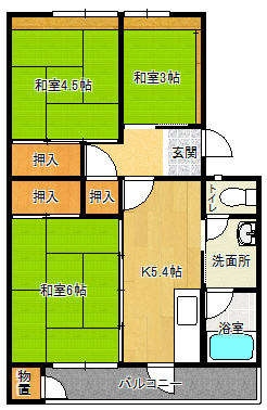 花山東団地23-801の間取り