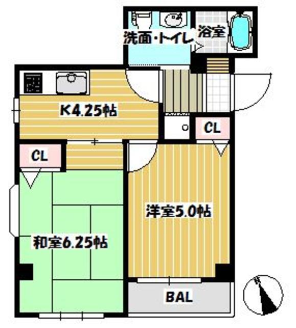 クレイドル室見Ａ棟の間取り