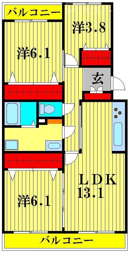 柏市千代田のマンションの間取り