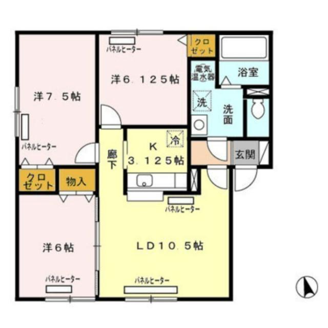 リビングタウン山の手Eの間取り