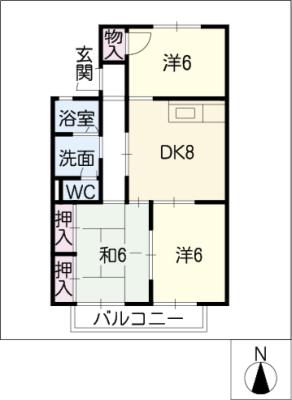 セジュール五ケ丘の間取り