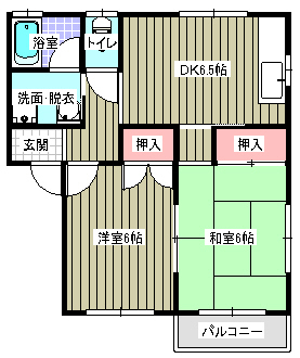 福山市大門町のアパートの間取り