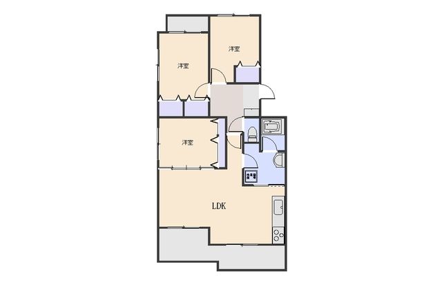 伊勢崎市連取町のマンションの間取り