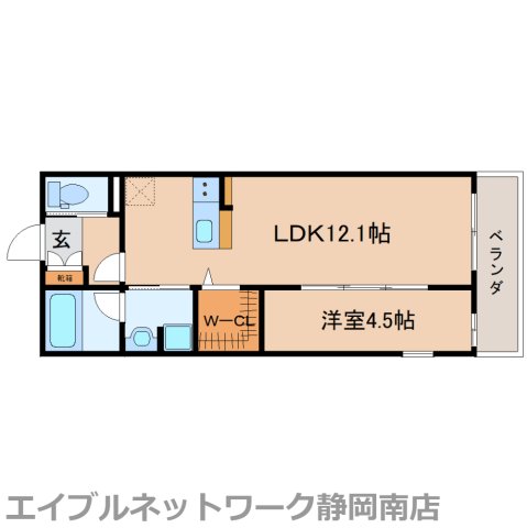 静岡市駿河区中原のマンションの間取り