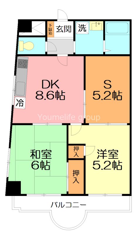 平塚市桃浜町のマンションの間取り