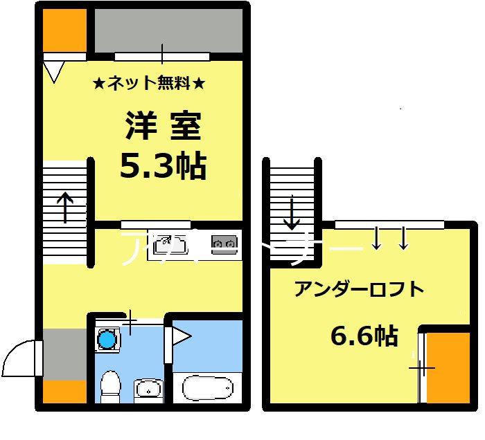 鹿児島市平之町のアパートの間取り