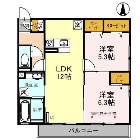 オークリーフ三郷　Ａの間取り