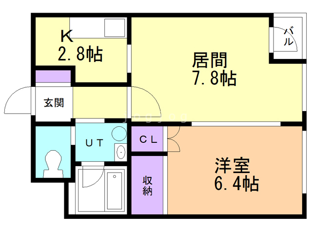 小樽市桂岡町のアパートの間取り