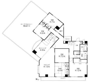 荒川区西尾久のマンションの間取り