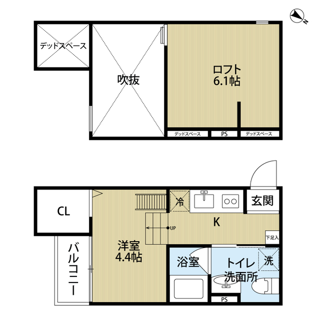 神戸市長田区久保町のアパートの間取り