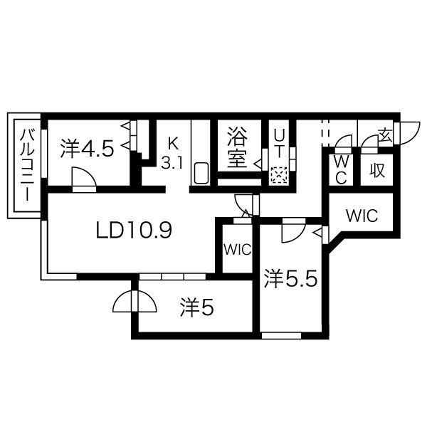 ヴォーネン山鼻WESTの間取り