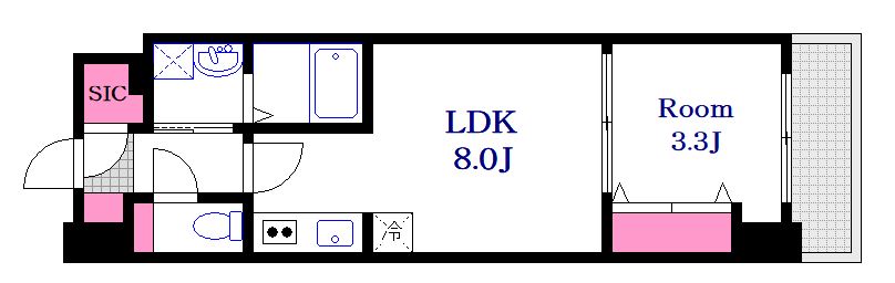 広島市西区中広町のマンションの間取り