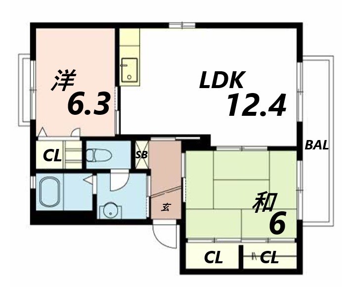 【姫路市白浜町宇佐崎北のアパートの間取り】