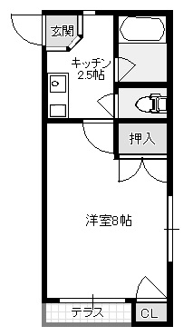 【新潟市中央区南出来島のアパートの間取り】