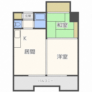 札幌市中央区北一条西のマンションの間取り