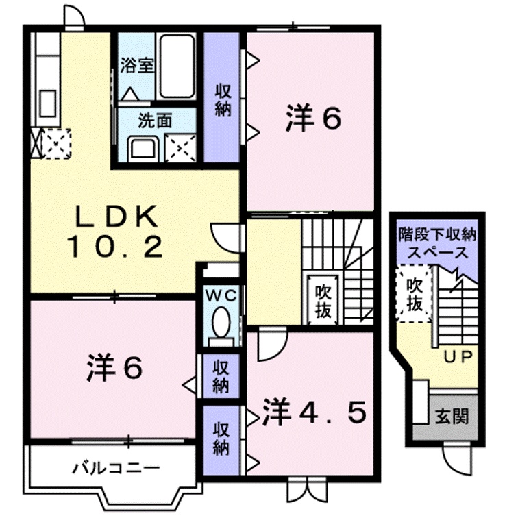 境港市清水町のアパートの間取り