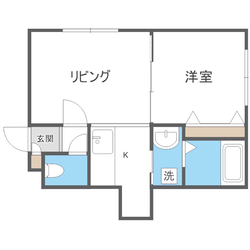 札幌市豊平区美園二条のアパートの間取り