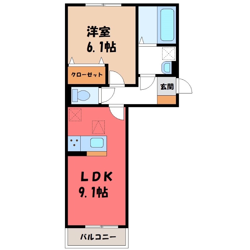 邑楽郡大泉町大字古氷のアパートの間取り