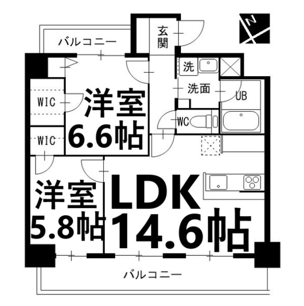 名古屋市千種区東山通のマンションの間取り