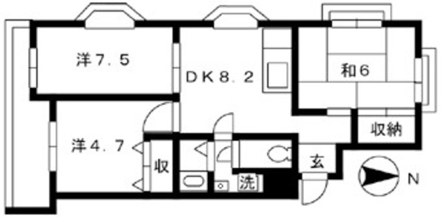 世田谷区船橋のマンションの間取り