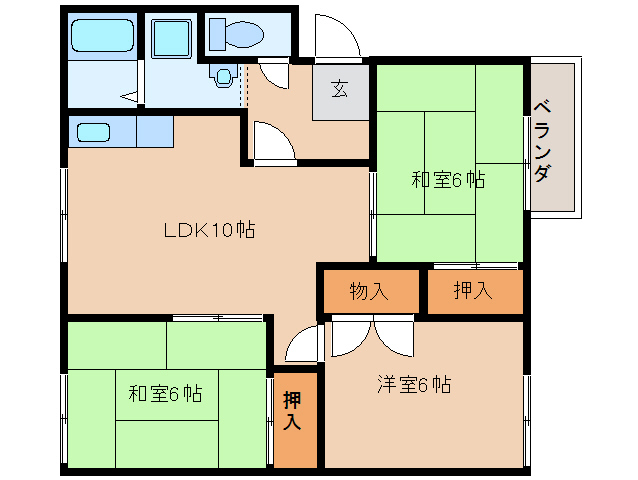 北葛城郡広陵町大字大塚のアパートの間取り