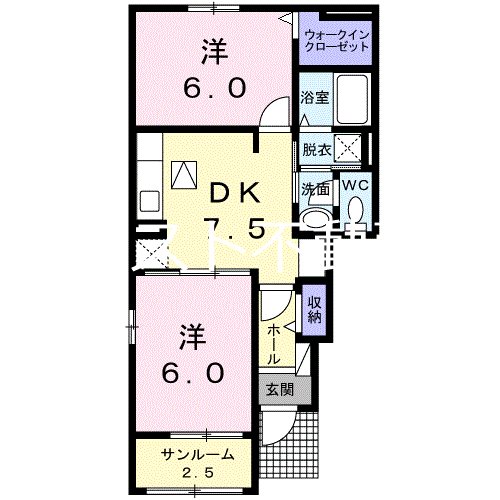 薩摩川内市天辰町のアパートの間取り