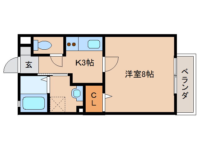 橿原市地黄町のアパートの間取り