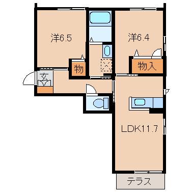 和歌山市西浜のマンションの間取り