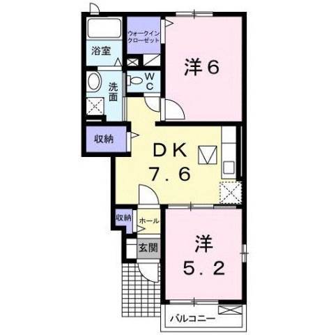 呉市安浦町安登西のアパートの間取り