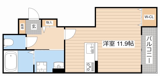 近江八幡市鷹飼町東のアパートの間取り