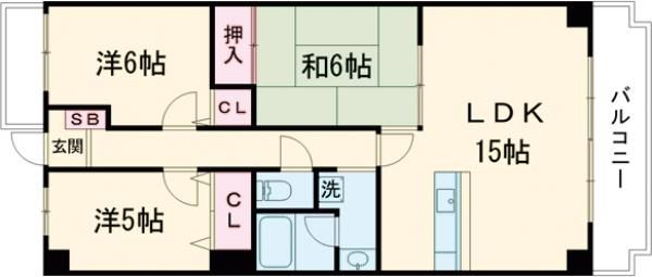 アメニティ双ヶ丘の間取り