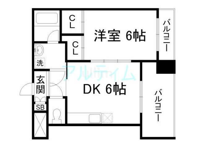 【京都市下京区観喜寺町のマンションの間取り】