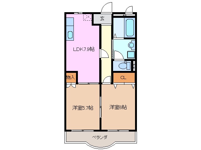 伊賀市平野東町のアパートの間取り