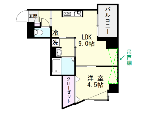 鹿児島市小松原のマンションの間取り