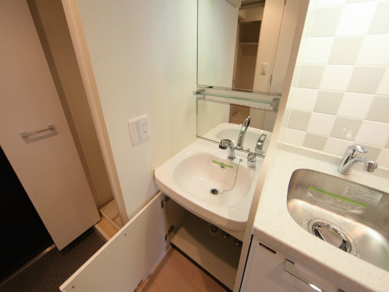 洗面設備　独立洗面台（シャンプードレッサー付）収納スペース有