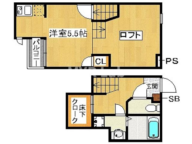 西鉄天神大牟田線 井尻駅 徒歩9分 2階建 築16年の間取り写真