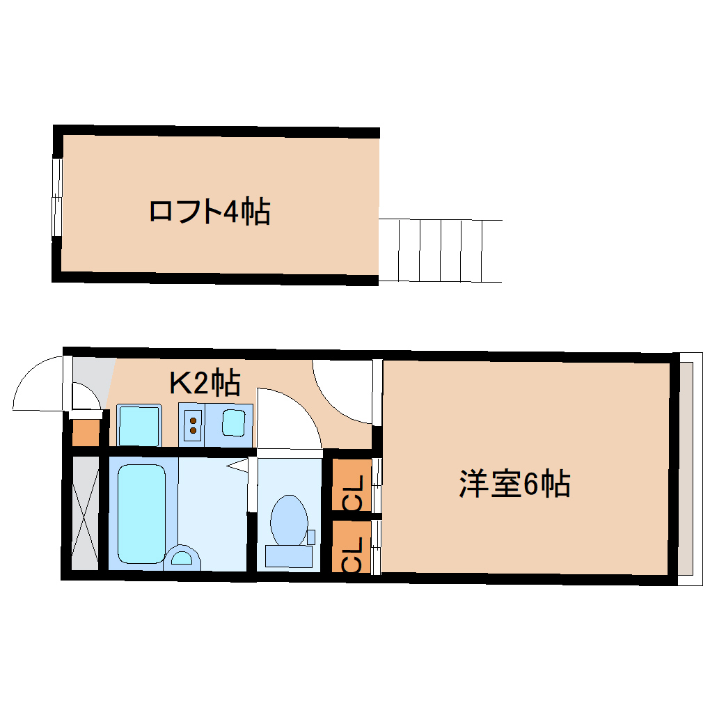 ＪＲ東海道本線 清水駅 徒歩27分 2階建 築21年の間取り写真