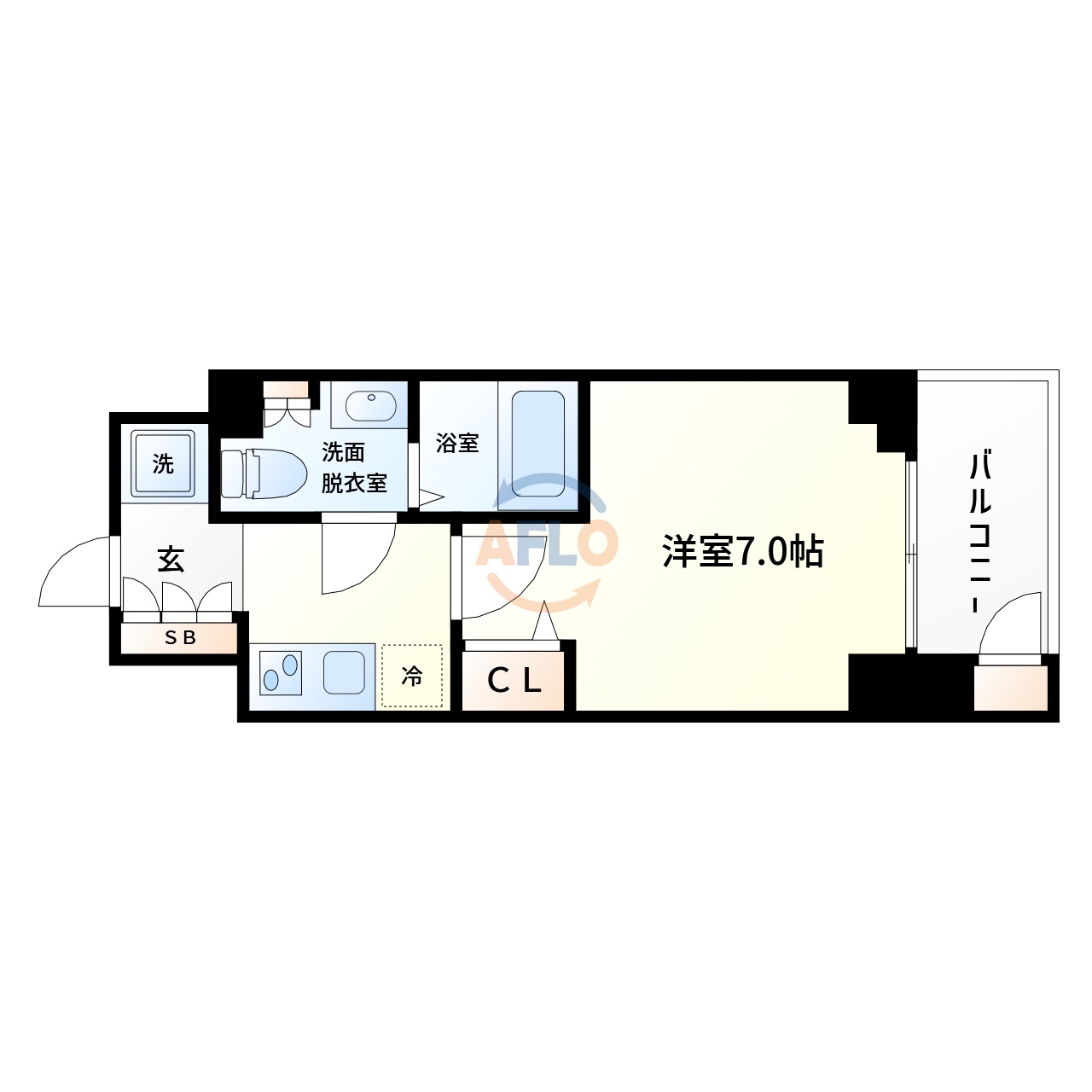 地下鉄千日前線 新深江駅 徒歩7分 15階建 築3年の間取り写真