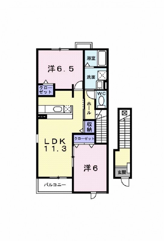 ＪＲ信越本線 荻川駅 徒歩14分 2階建 築20年の間取り写真
