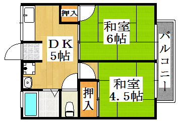 明石市大久保町森田のアパートの間取り