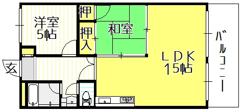 大阪市平野区西脇のマンションの間取り