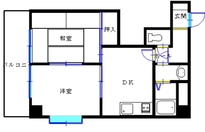 鹿児島市清水町のマンションの間取り