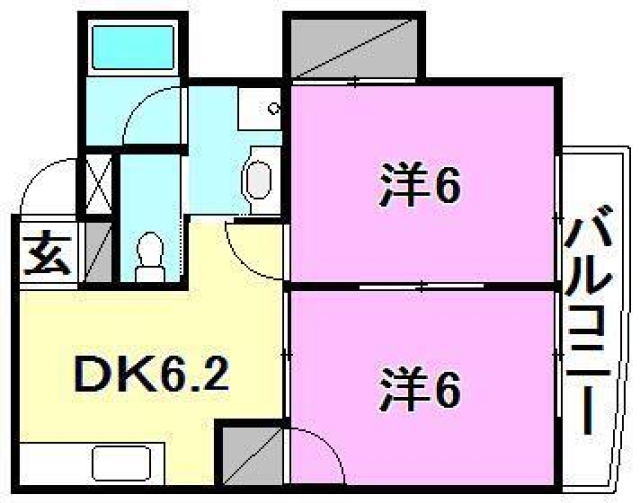 松山市宮西のマンションの間取り