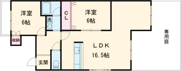 京都市西京区嵐山薬師下町のマンションの間取り