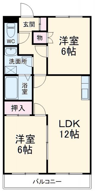 北葛飾郡杉戸町高野台西のアパートの間取り