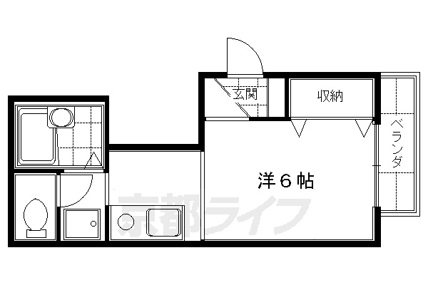 京都市伏見区深草石峰寺山町のアパートの間取り